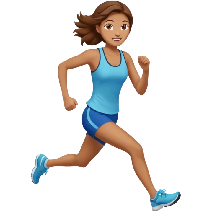 Naked woman running with brown hair emoji