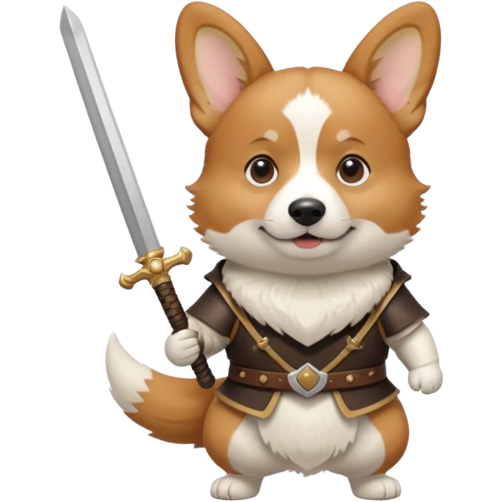 corgi with sword strapped to his front emoji