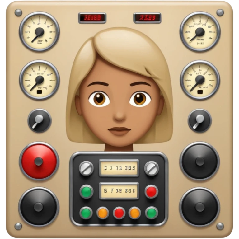 person with vintage control panel. emoji