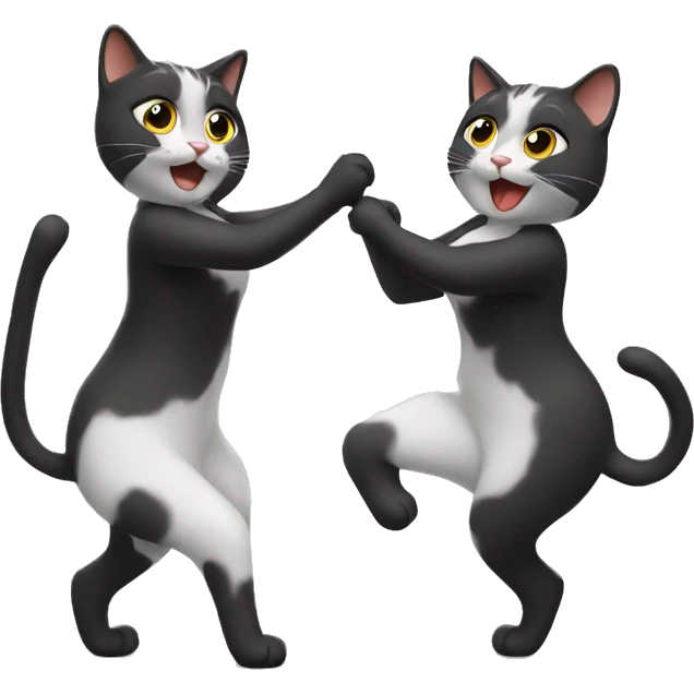 two girl cats dancing emoji