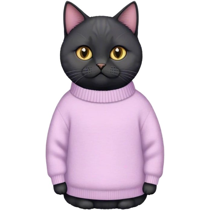 Black British cat in pastel sweater emoji