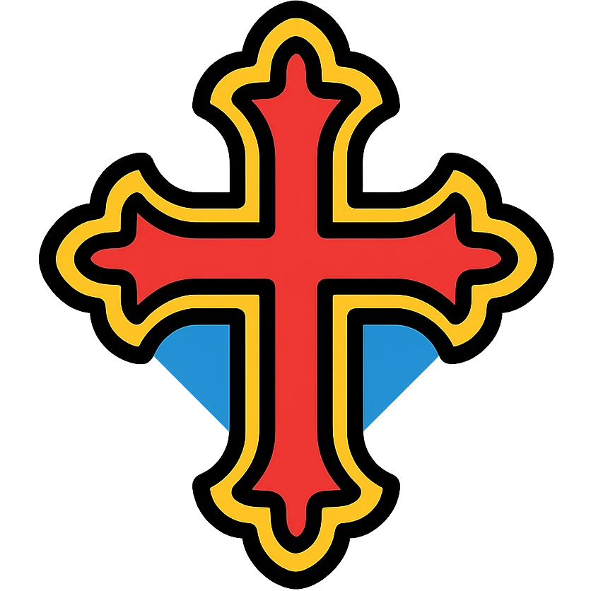gothic cross icon with color outline, sized for 50x50 pixels emoji