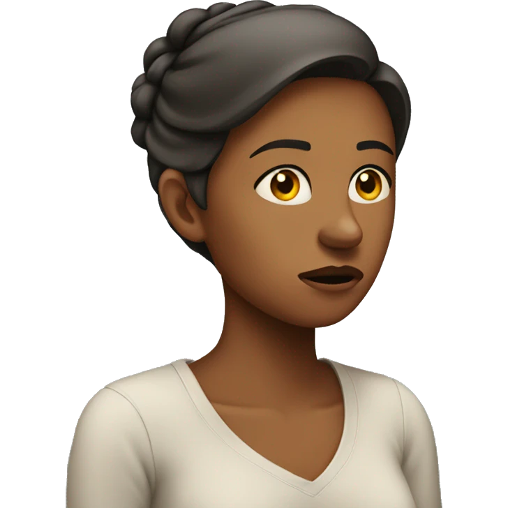 concerned woman looking to the side emoji