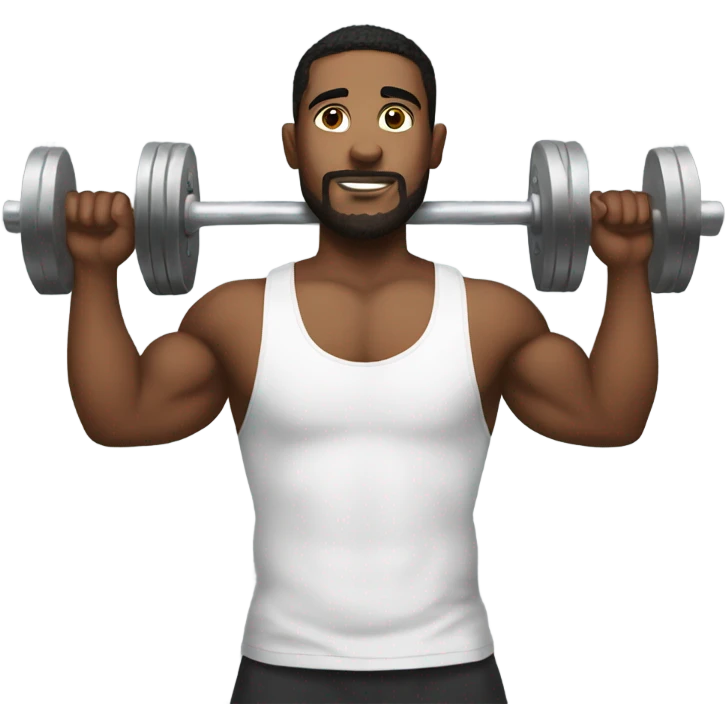 Man lifting weights in a tank top emoji