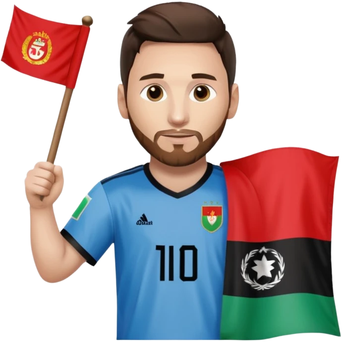 Messi mit Afganistan flagge emoji
