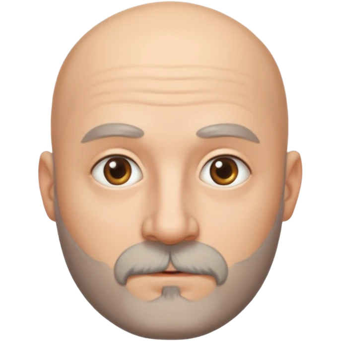 A bald man with small eyes and grey beard emoji