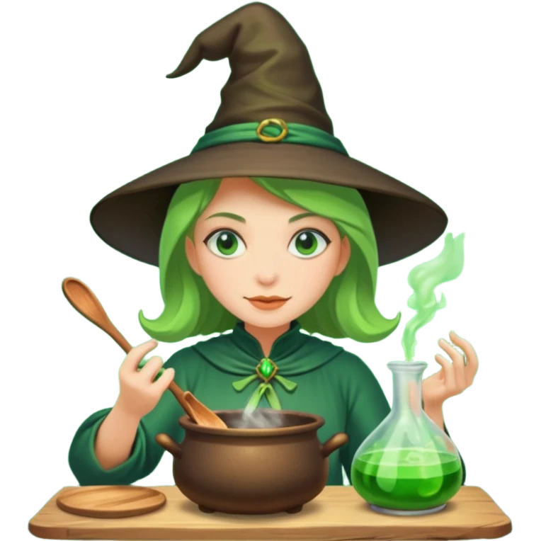 green witch cooking potion emoji