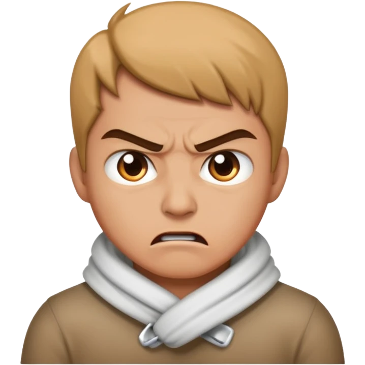 Someone with hands around neck looking mad  emoji