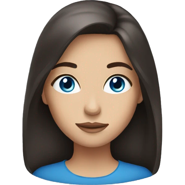 brunette girl with blue eyes emoji