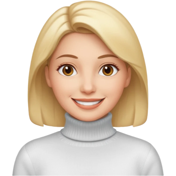 white turtleneck sweater on woman emoji