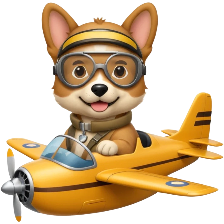 dog pilot riding plane emoji