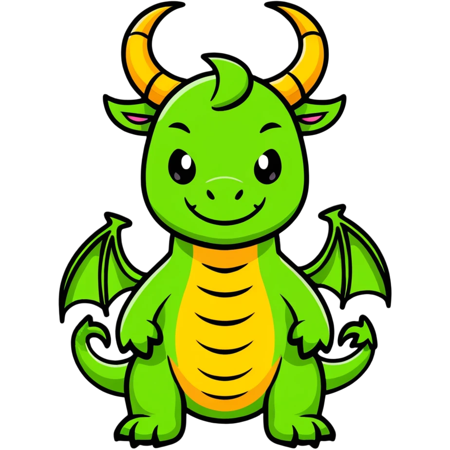 majestic dragon with horns and fierce expression emoji