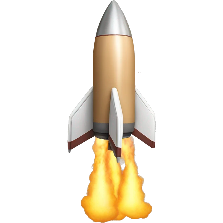 a tan rocket with balls at the bottom emoji