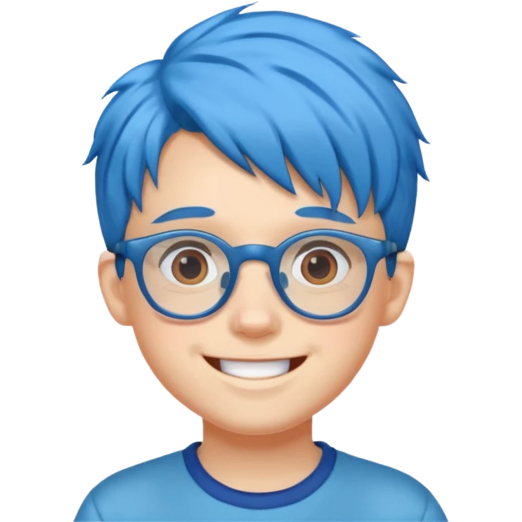 blue haired kid with glasses emoji