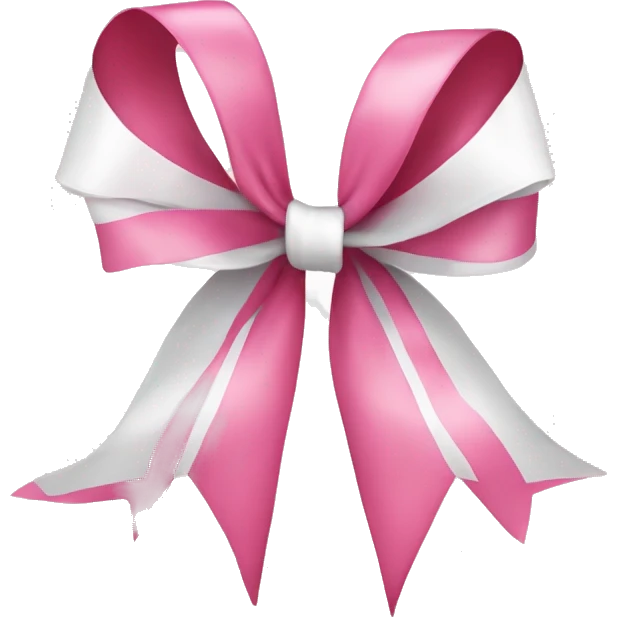 Pink and white christmas big ribbon just one emoji