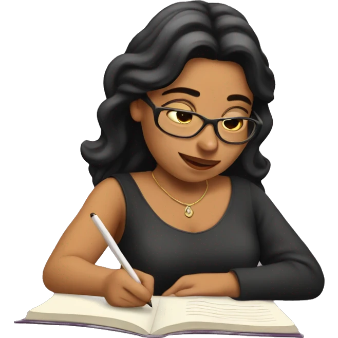 Latin lady writing in notebook emoji