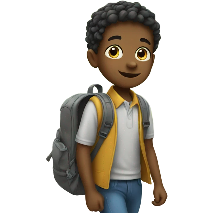 Little boy going to school emoji