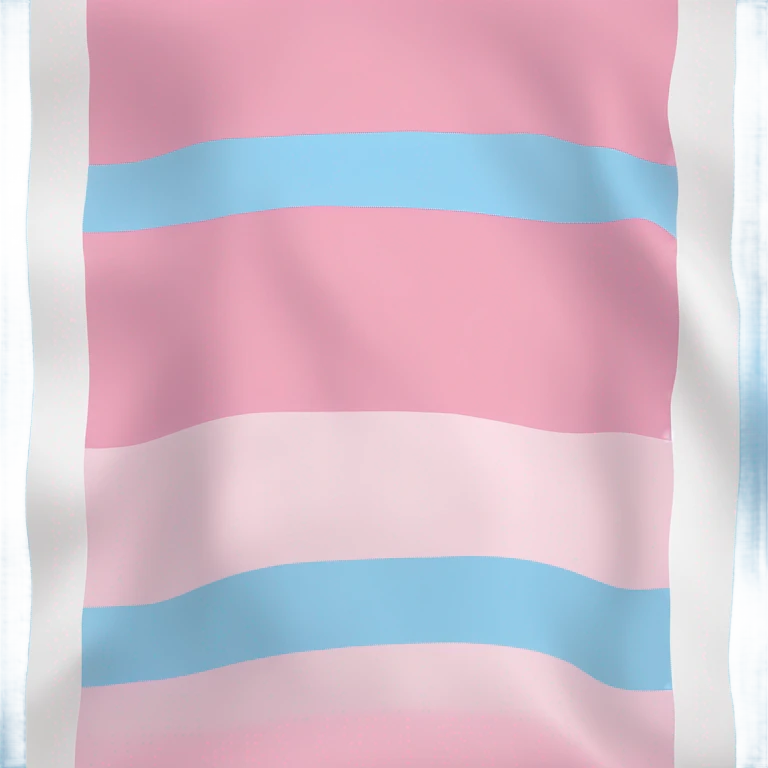 transgender pride flag with five horizontal stripes: light blue, pink, white, pink, and light blue emoji