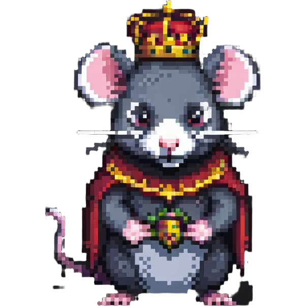 cartoon rat king pixel art emoji