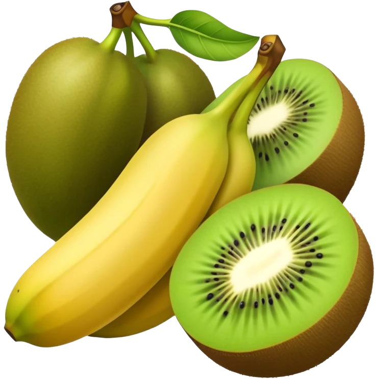 banana between 2 kiwis, kiwis are on the bottom emoji