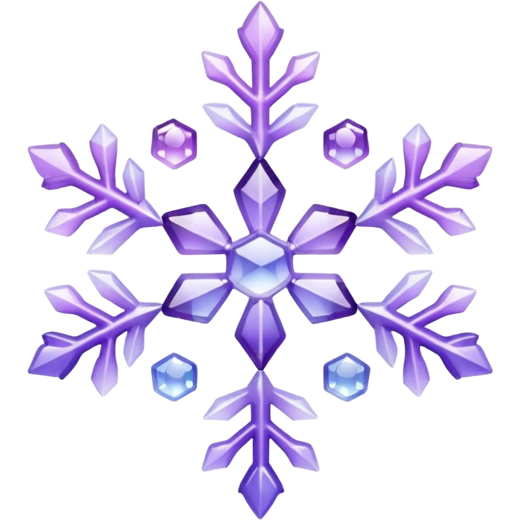 Shiny whitish glossy glass crystal loc Pastel violet lavender lilac gradients snowflake  emoji