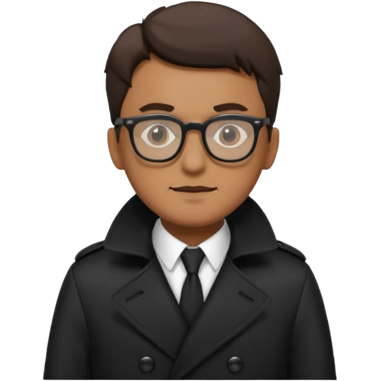 man in black trenchcoat and glasses emoji