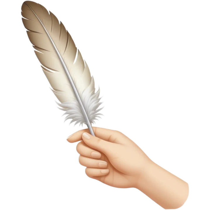 Hand with a feather emoji