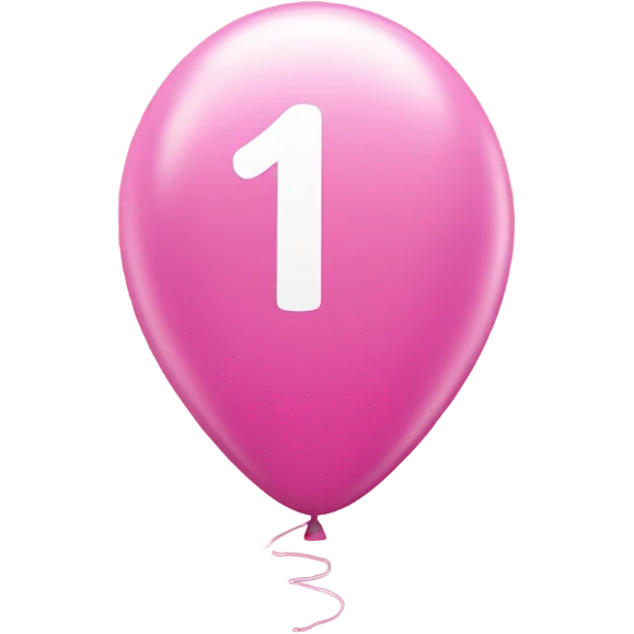 pink balloon shaped like number one emoji