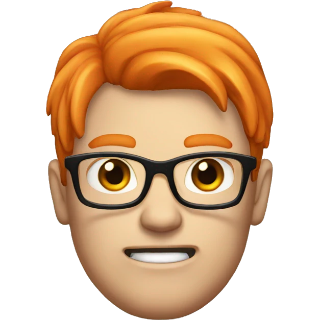 Angry nerd with orange hair emoji