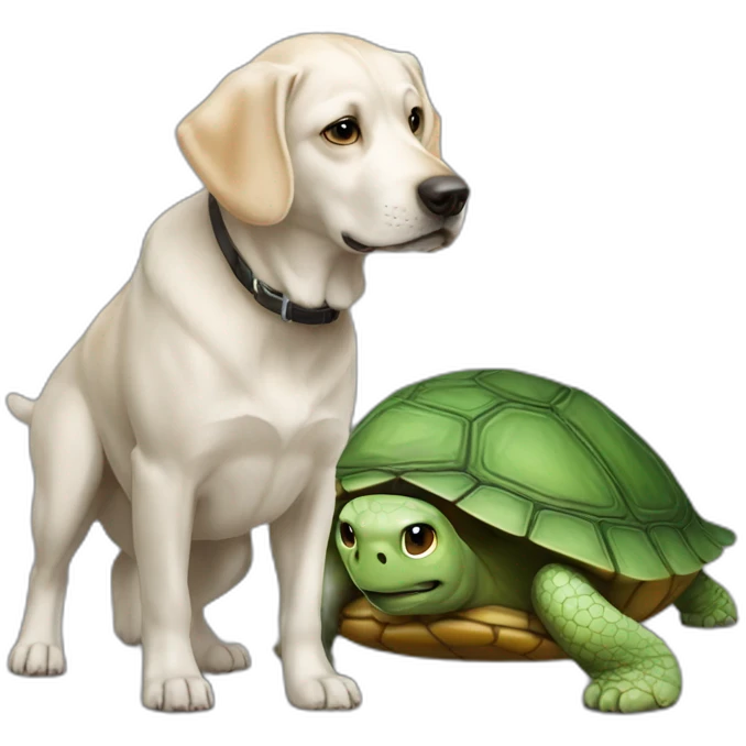 Chien sur une tortue  emoji