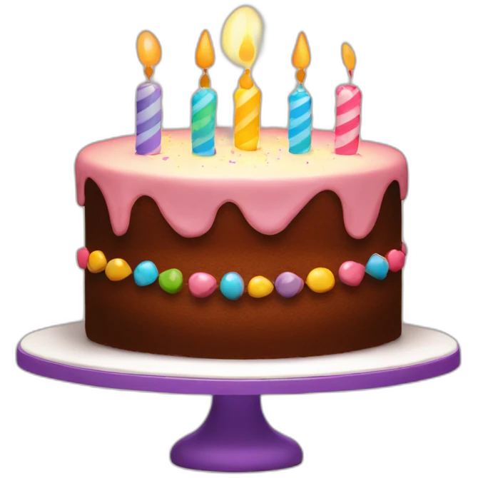 birthday cake with flares with text "Marili" emoji