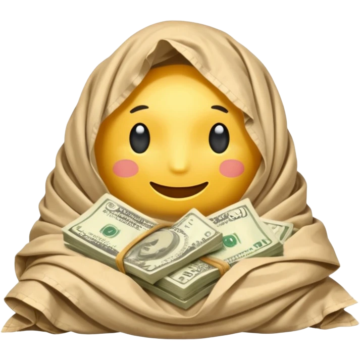 MONEY HIDDEN UNDER THE BLANKET emoji
