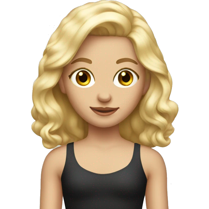blonde girl leotard emoji