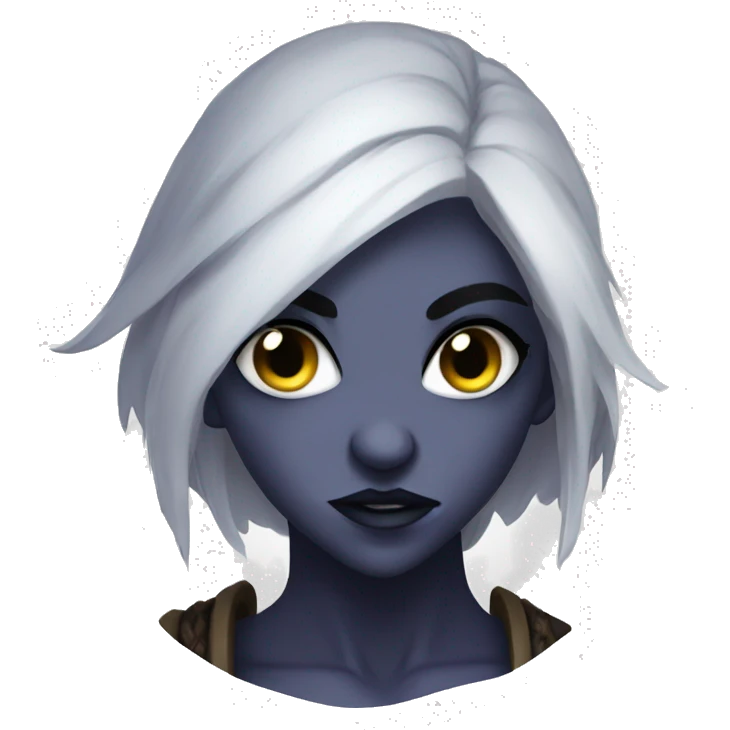 Drow bard dnd angry look female emoji
