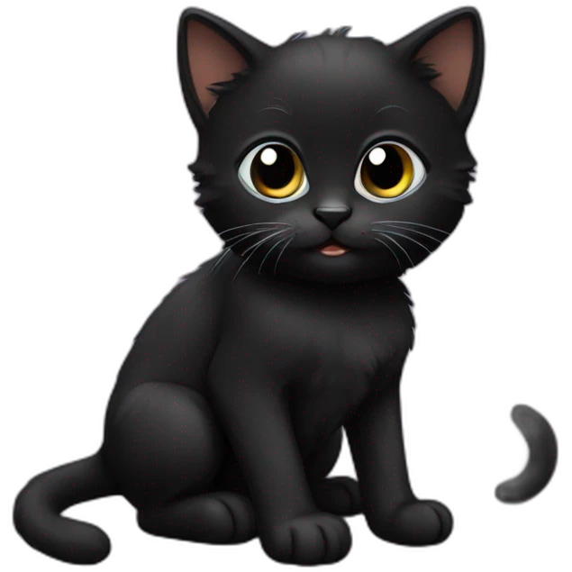 black kitten emoji