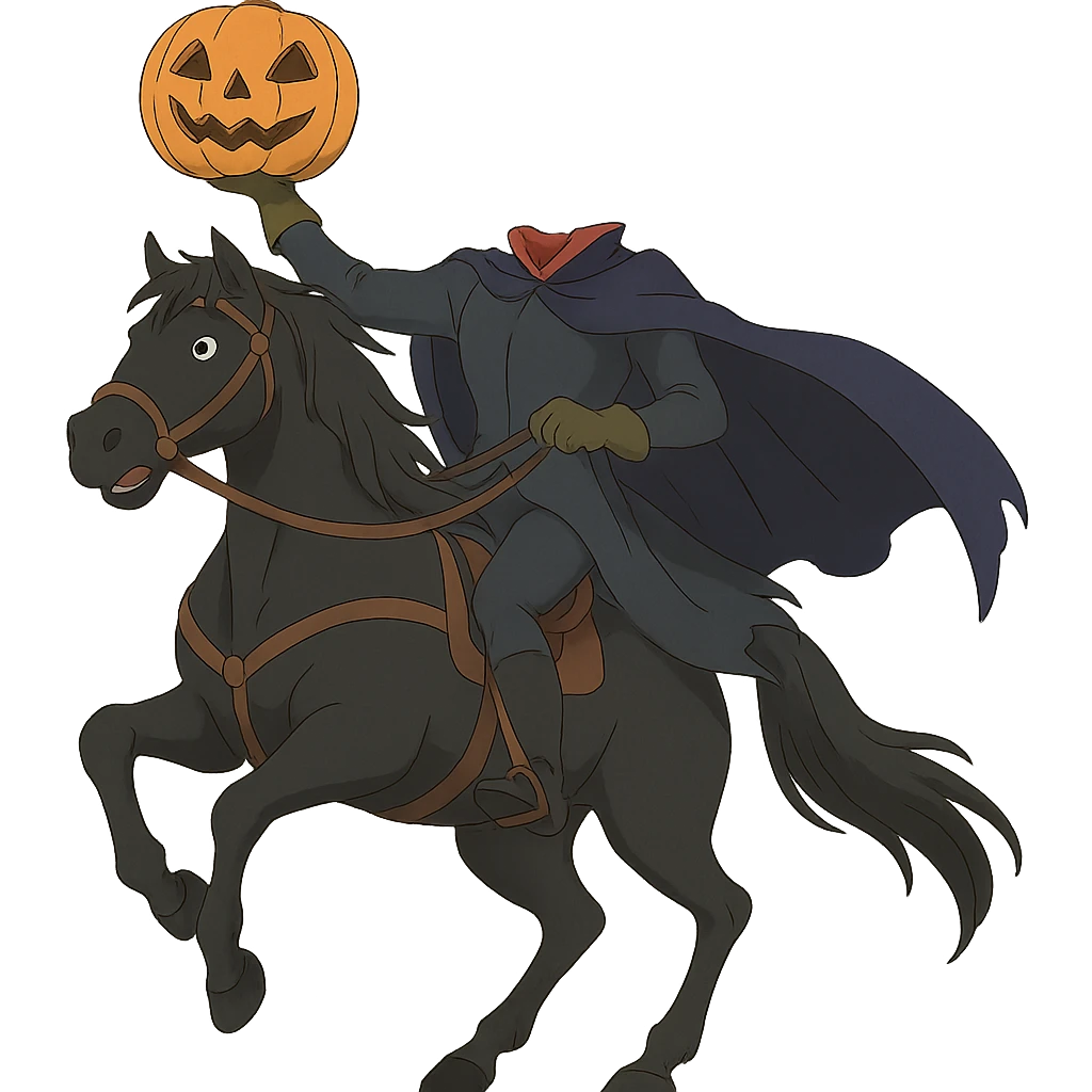 ghibli style headless horseman emoji