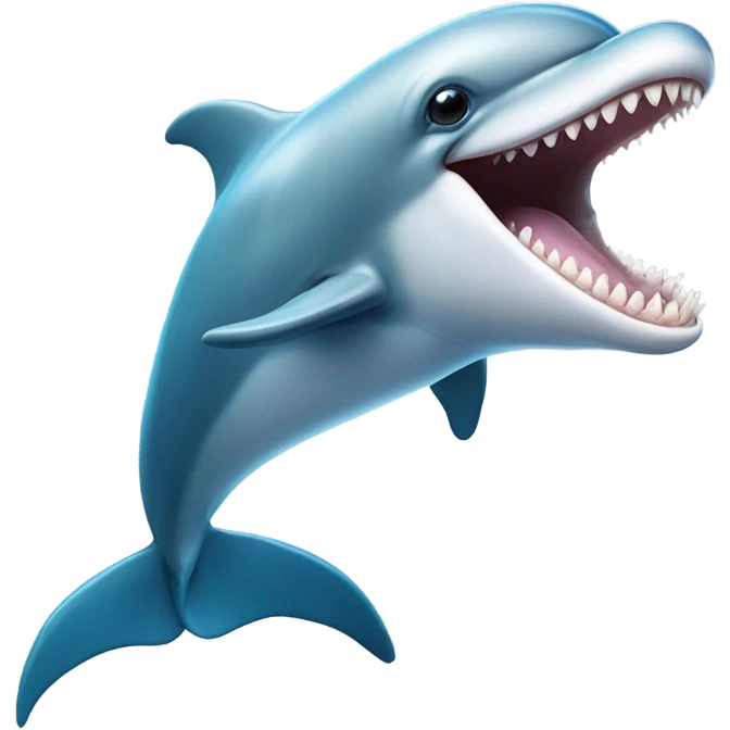 dolphin with human teeth emoji