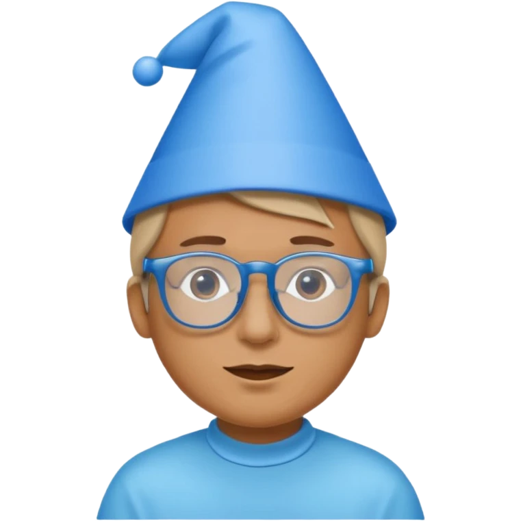 party blue hat bee with glasses emoji
