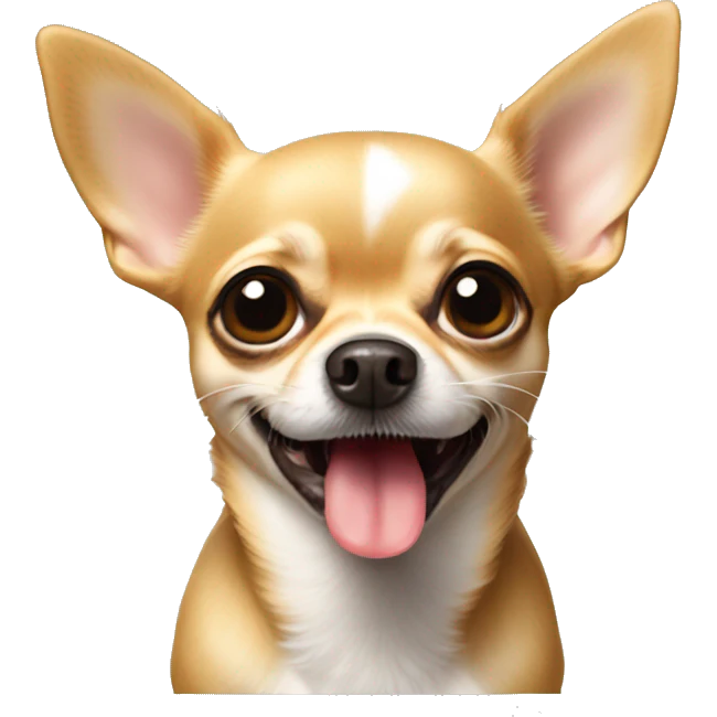 Chihuahua that's sticking out its tongue emoji