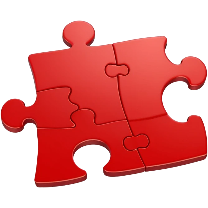 red puzzle piece emoji, classic jigsaw shape emoji
