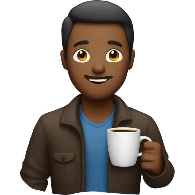 man with coffee in hand emoji