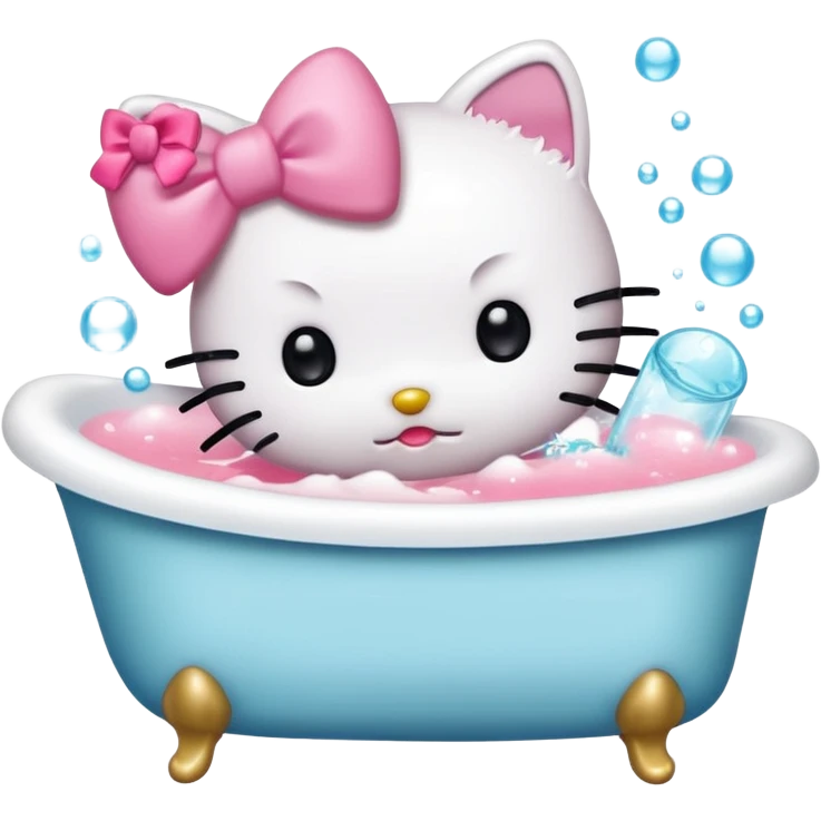 hello kitty in bathtub emoji