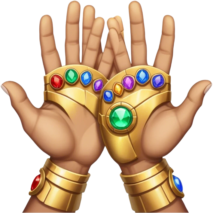 The hands mapping which has 6 infinity stones infinity gauntlet as shown in the endgame emoji