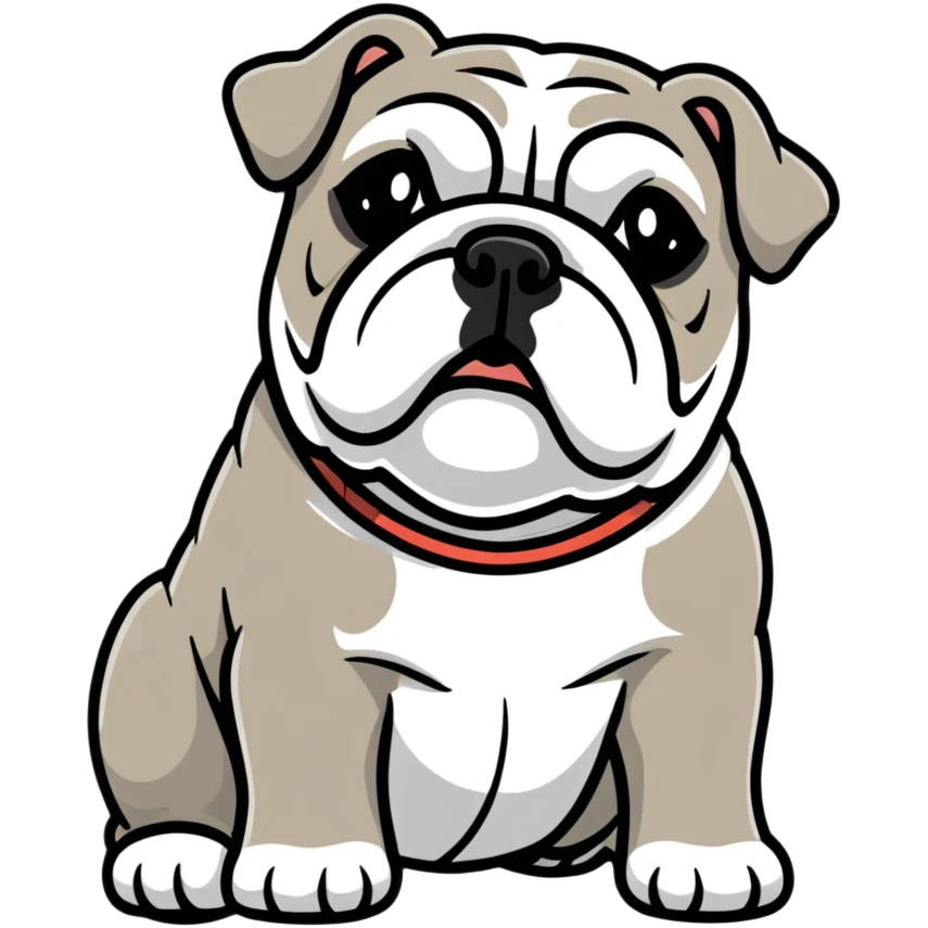 bulldog with wrinkled face emoji