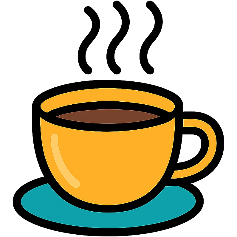 coffee cup with steam, color outline icon style emoji