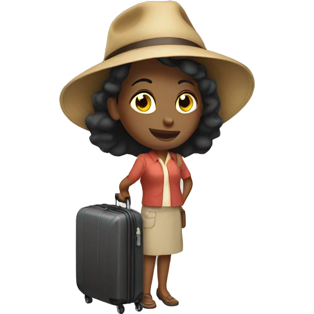 Lady carry luggage traveler emoji