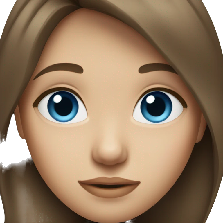 Girl with brown hair and blue eyes emoji