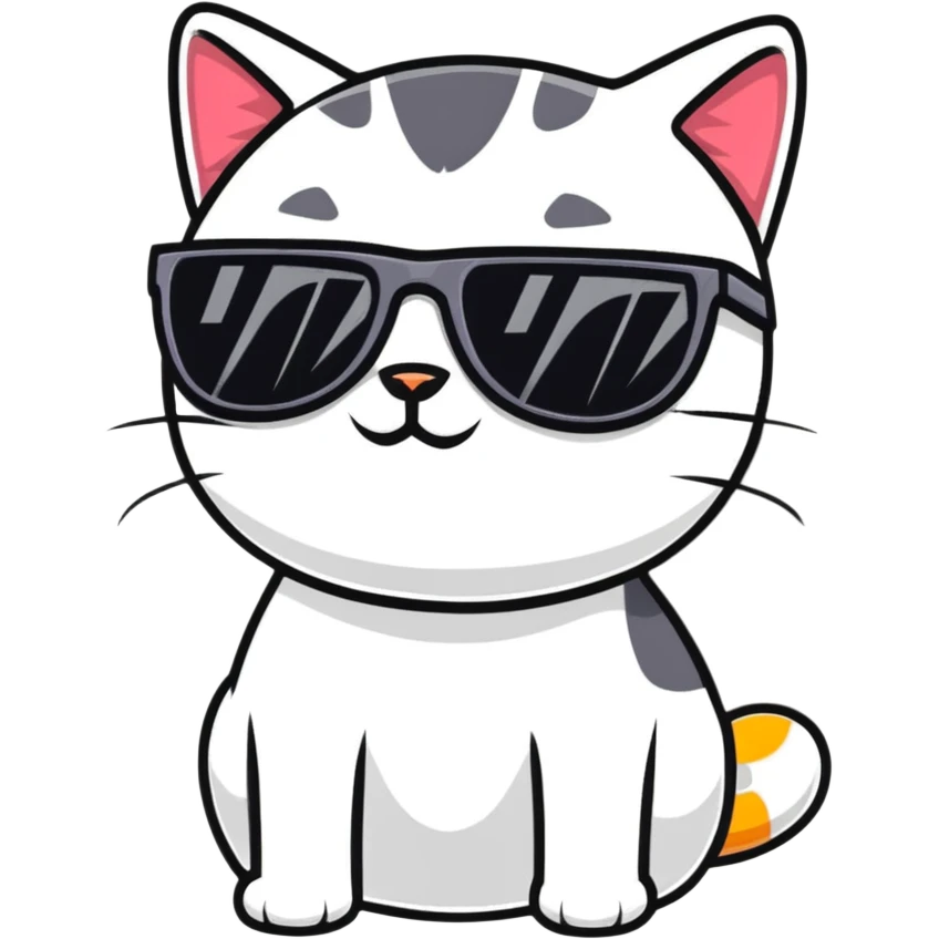 Cat with sunglasses emoji