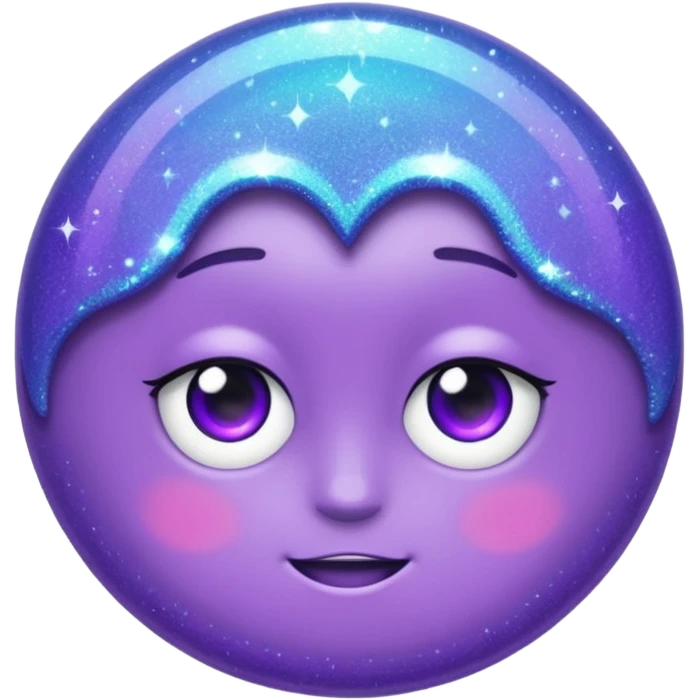Glitter Purple and Cian less symbol emoji