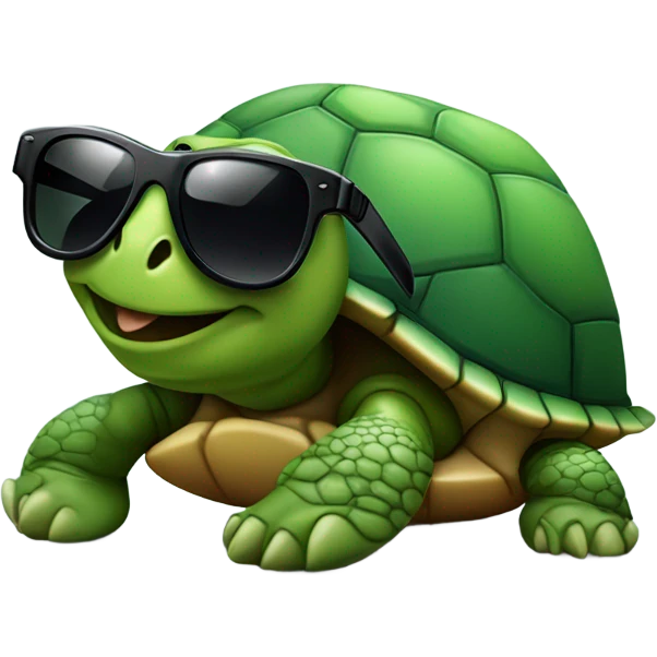 Turtle with sunglasses emoji